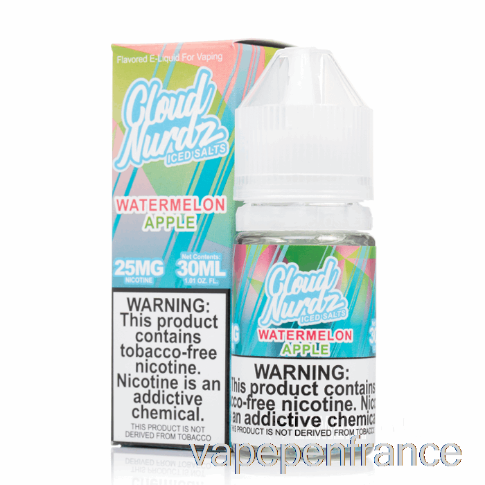 Pomme Pastèque Glacée - Sels Cloud Nurdz - Stylo Vape 30 Ml 50 Mg